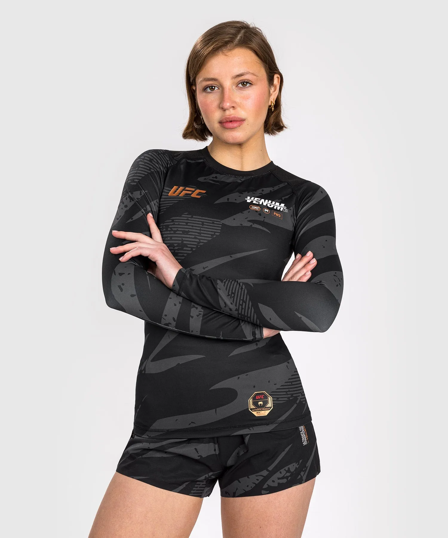 UFC Adrenaline by Venum Fight Week Women’s Performance Long Sleeve Rashguard - Urban Camo