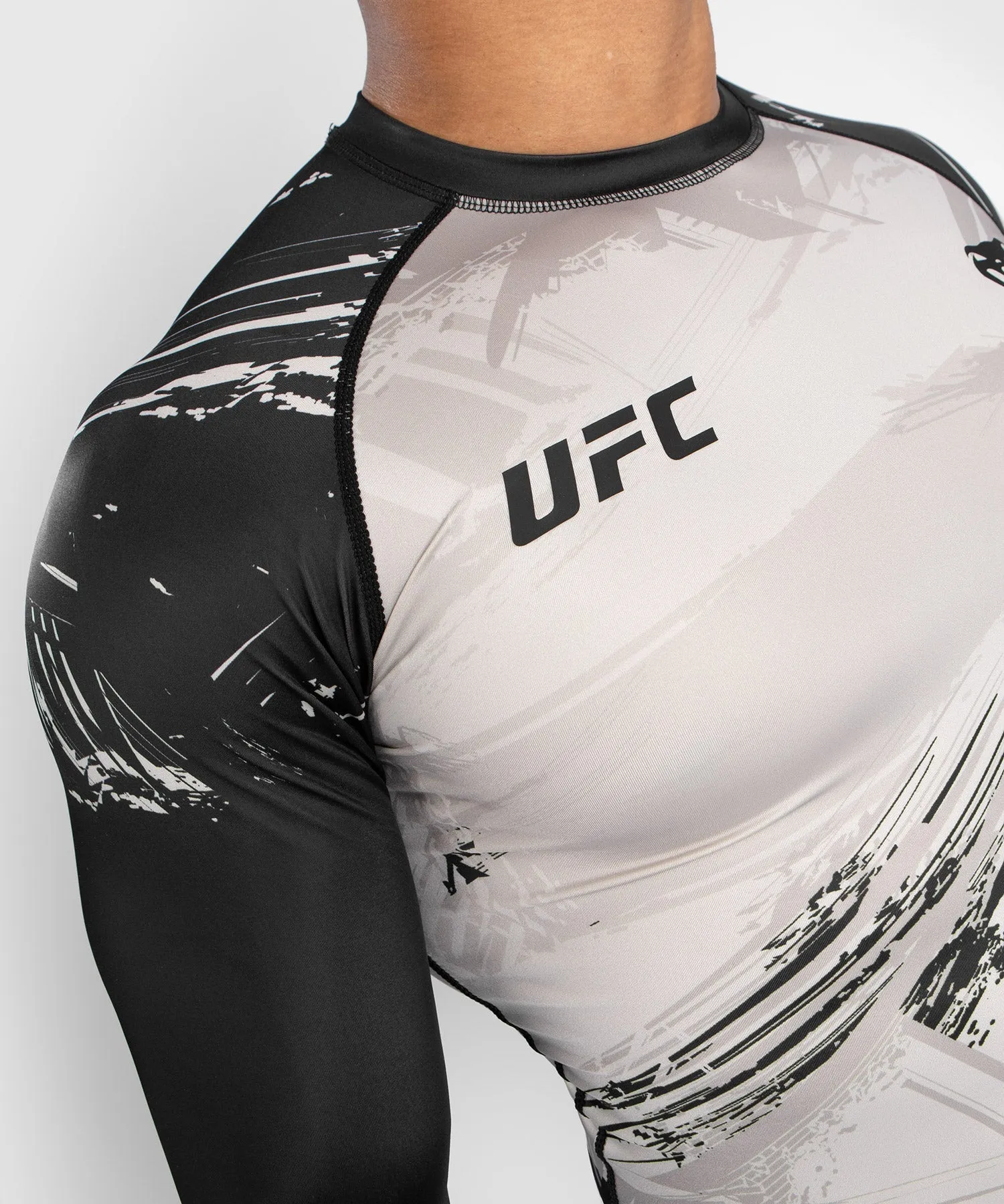 UFC Venum Authentic Fight Week 2.0 Men’s Performance Long Sleeve Rash Guard - Sand/Black