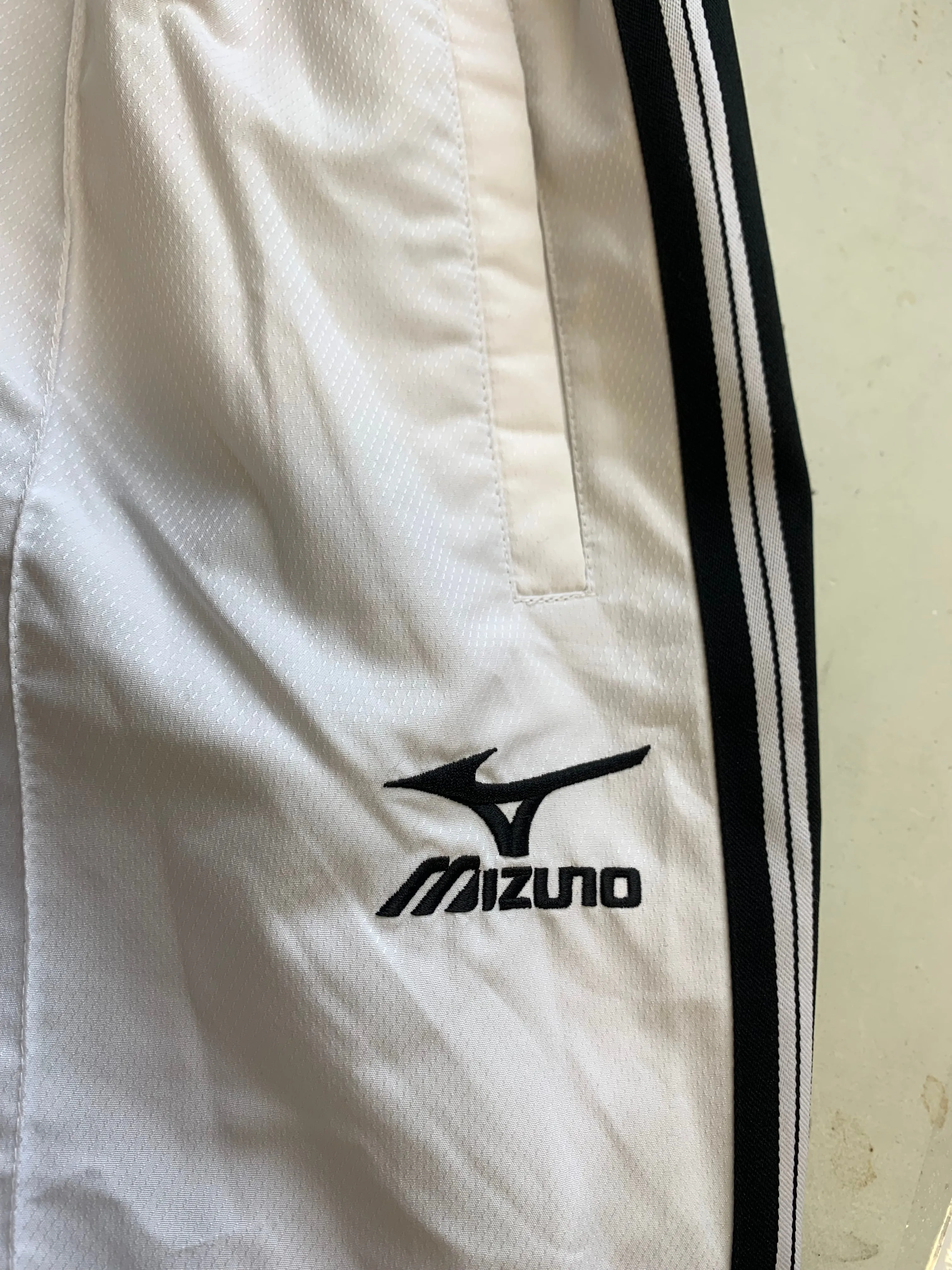 vintage white lined baggy tracksuit bottoms