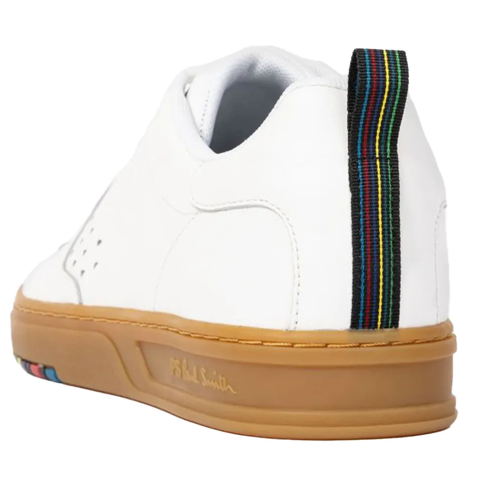 White Leather "Cosmo" Gum Sole Trainers, White