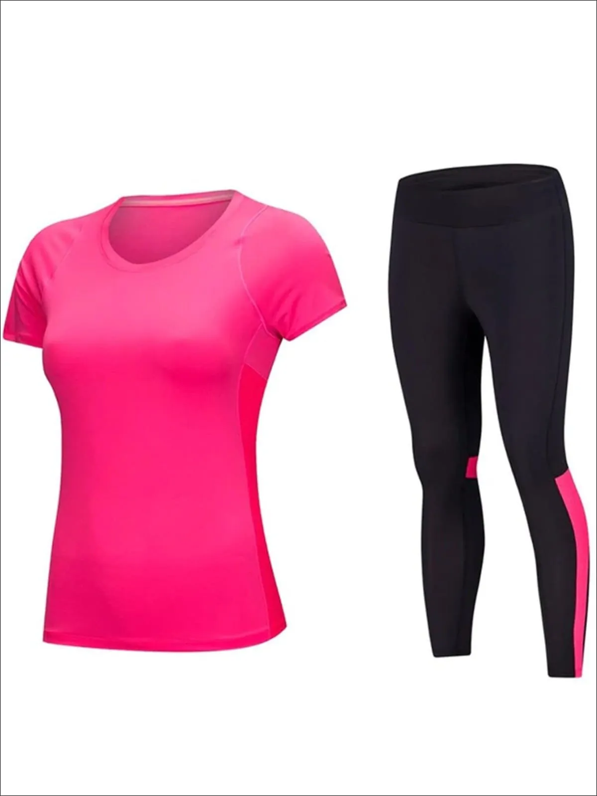 Women's Perforated Detail Workout Top And Legging Set